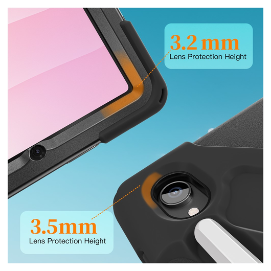 Samsung Galaxy Tab S11 Hoes Back Cover met Kickstand en Handriem Zwart afbeelding 8