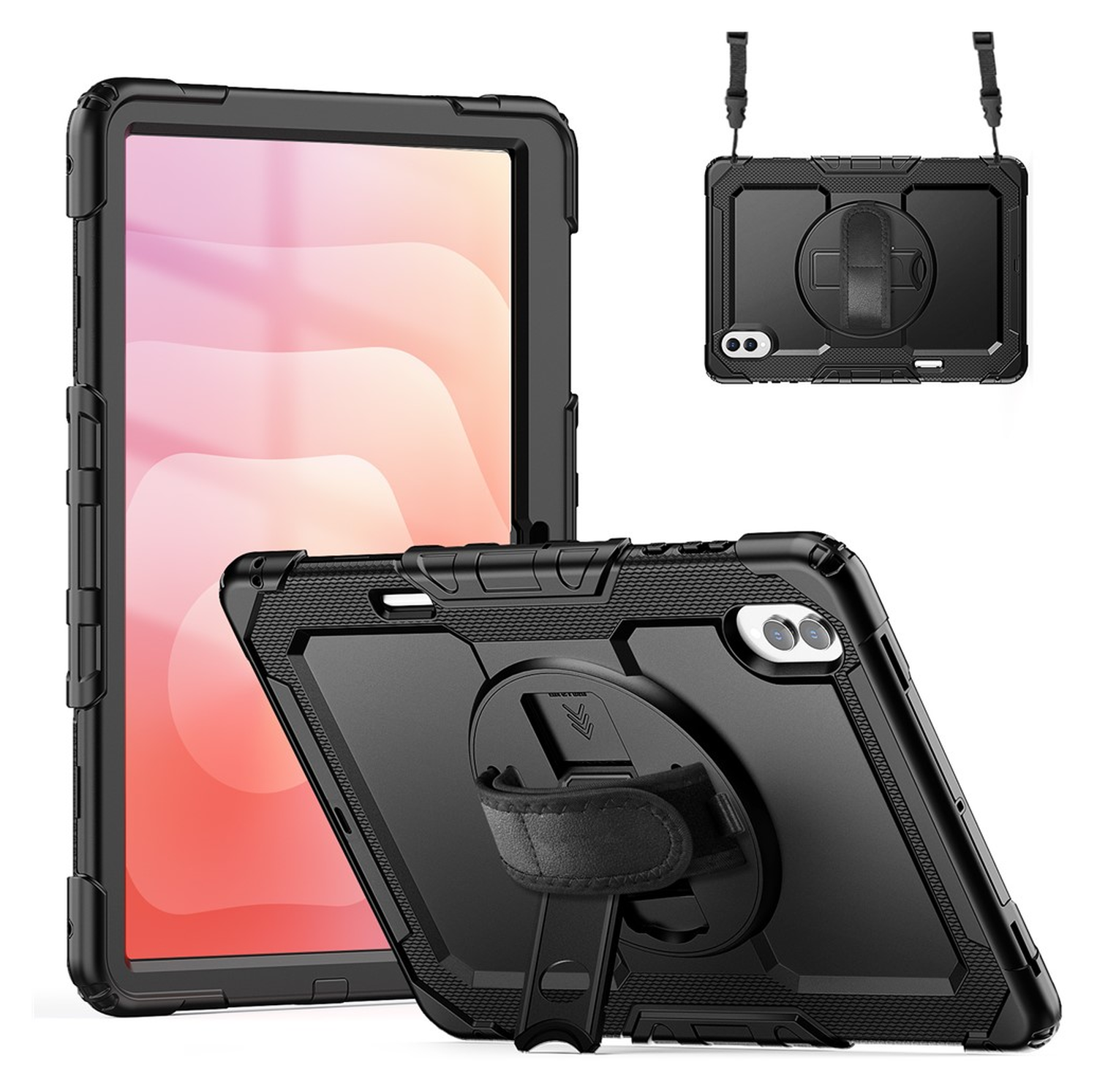 Samsung Galaxy Tab S11 Ultra Hoes met Screen Protector en Handriem Zwart afbeelding 1