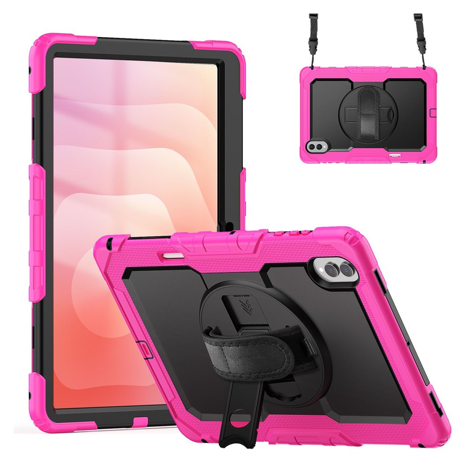 Samsung Galaxy Tab S11 Ultra Hoes met Screen Protector en Handriem Roze afbeelding 1