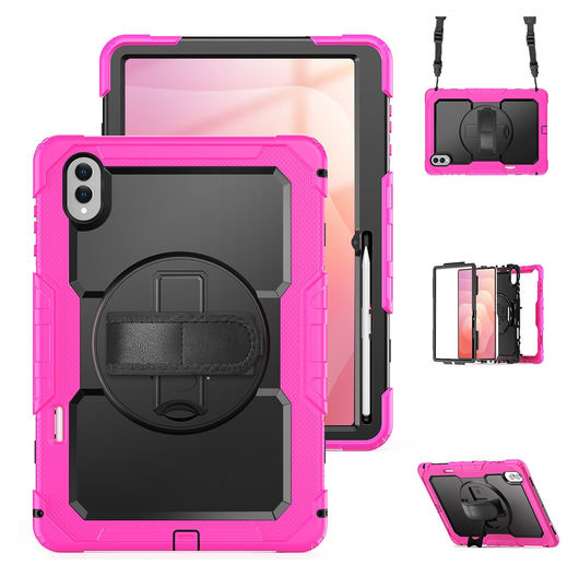 Samsung Galaxy Tab S11 Ultra Hoes met Screen Protector en Handriem Roze afbeelding 2