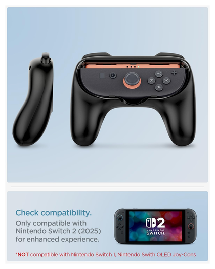 Spigen NS100 Nintendo Switch 2 Joy-Con Controller Grip 2-Pack (Zwart) afbeelding 3