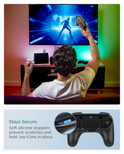 Spigen NS100 Nintendo Switch 2 Joy-Con Controller Grip 2-Pack (Zwart) afbeelding 5