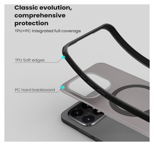 Nillkin Frosted Shield Xiaomi 15T Hoesje MagSafe Back Cover Transparant Zwart afbeelding 7