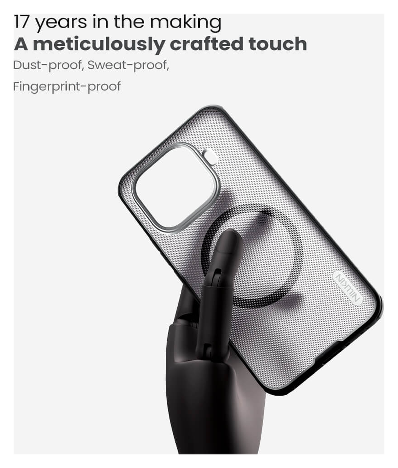 Nillkin Frosted Shield Xiaomi 15T Pro Hoesje MagSafe Transparant Zwart afbeelding 7