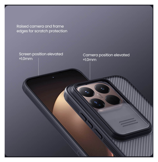 Nillkin CamShield Xiaomi 15T Pro Hoesje Camera Slider Transparant Zwart afbeelding 8