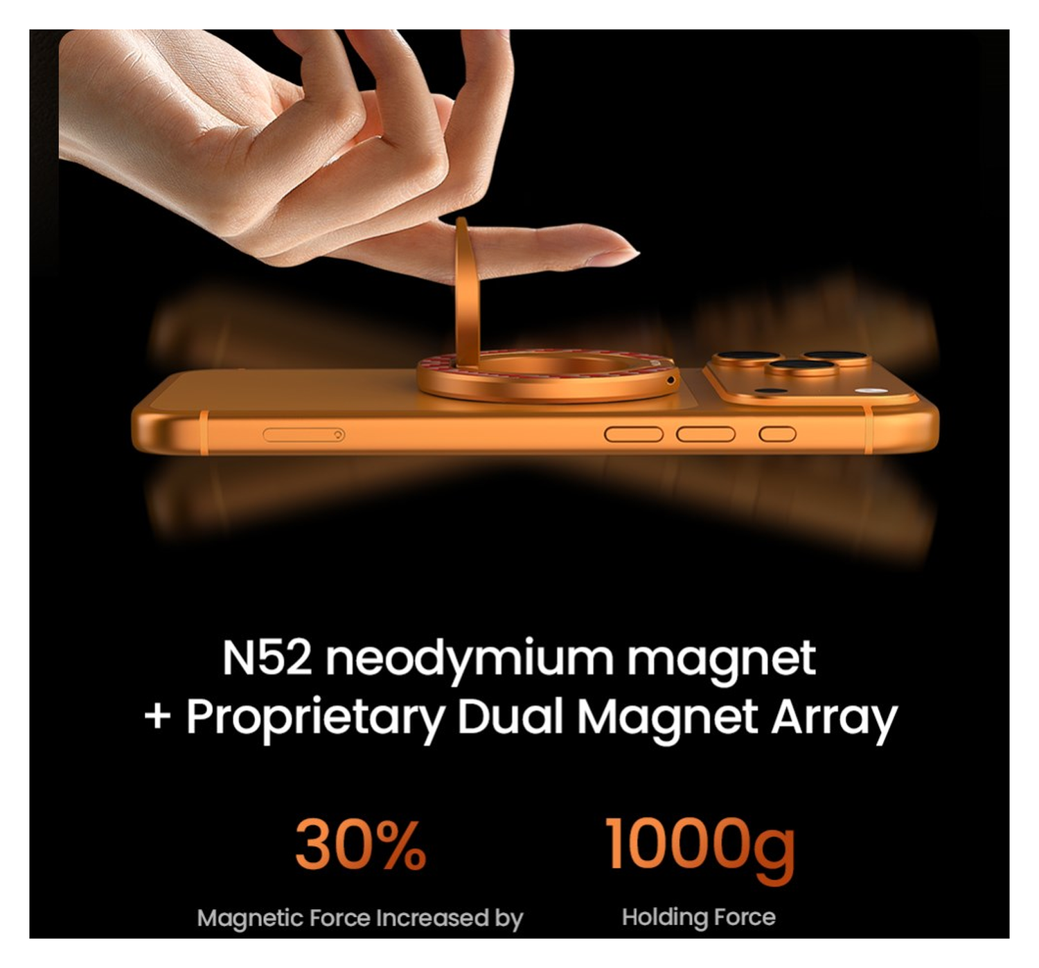 Nillkin FiberSnap MagSafe Ring Houder Standaard Aramidevezel Oranje afbeelding 7