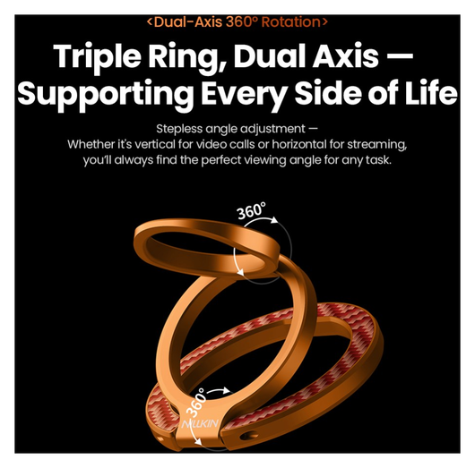 Nillkin FiberSnap MagSafe Ring Houder Standaard Aramidevezel Oranje afbeelding 4