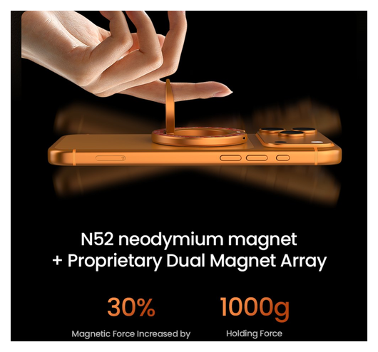 Nillkin FiberSnap MagSafe Ring Houder Standaard Aramidevezel Oranje afbeelding 7