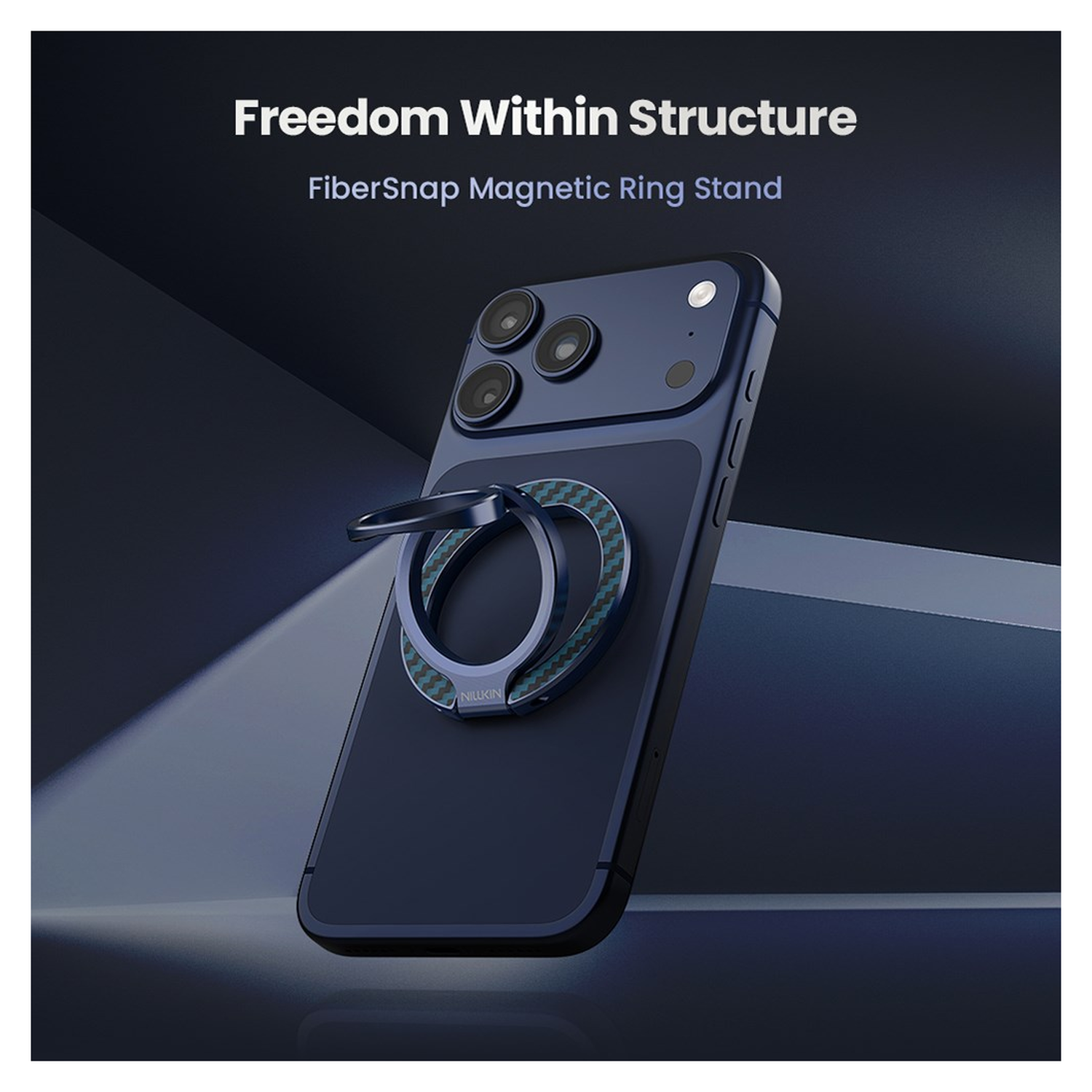 Nillkin FiberSnap MagSafe Ring Houder Standaard Aramidevezel Blauw afbeelding 3