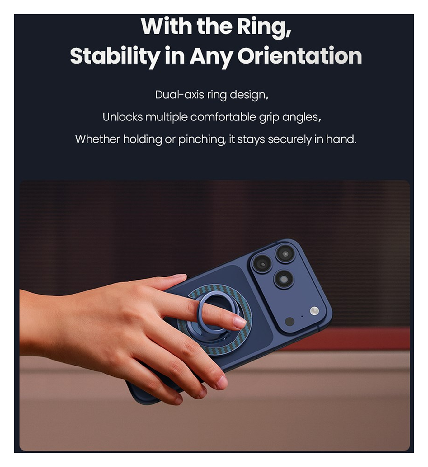 Nillkin FiberSnap MagSafe Ring Houder Standaard Aramidevezel Blauw afbeelding 4