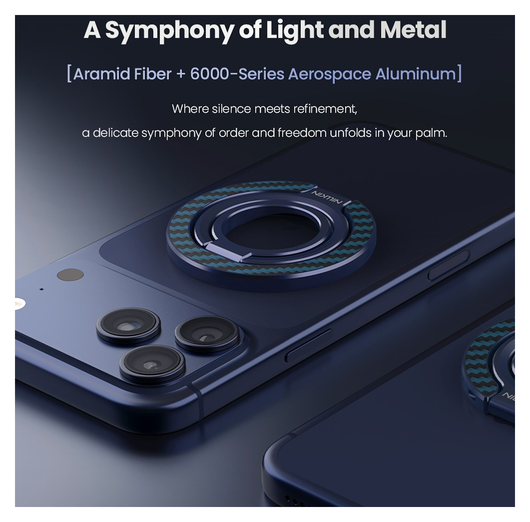 Nillkin FiberSnap MagSafe Ring Houder Standaard Aramidevezel Blauw afbeelding 10