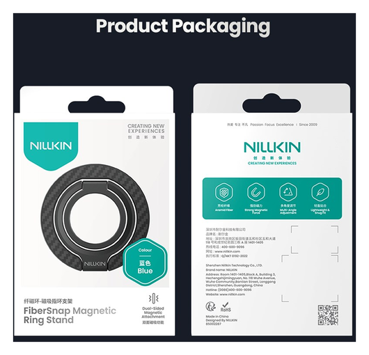 Nillkin FiberSnap MagSafe Ring Houder Standaard Aramidevezel Blauw afbeelding 16