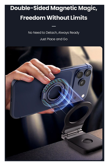 Nillkin FiberSnap MagSafe Ring Houder Standaard Aramidevezel Blauw afbeelding 6