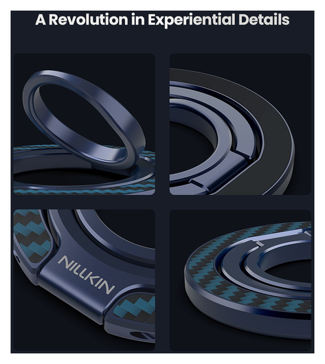 Nillkin FiberSnap MagSafe Ring Houder Standaard Aramidevezel Blauw afbeelding 9