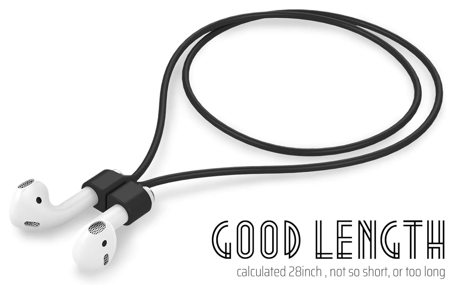 Magnetisch Oordopjes Koord - Siliconen Strap AirPods/AirPods Pro Zwart afbeelding 3