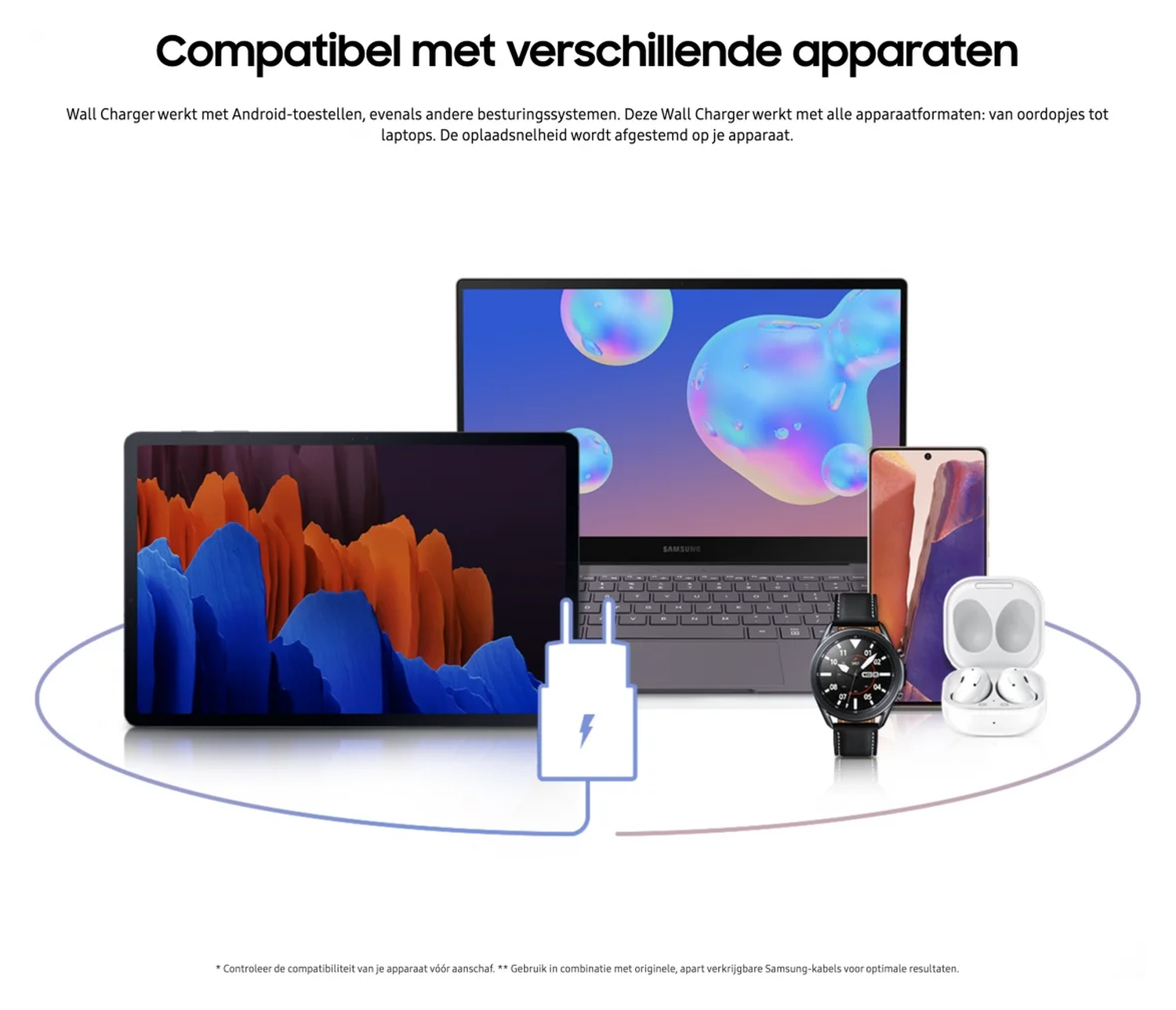 Originele Samsung 25W Power Adapter met Buddi Flex USB-C Kabel 3M Wit afbeelding 4