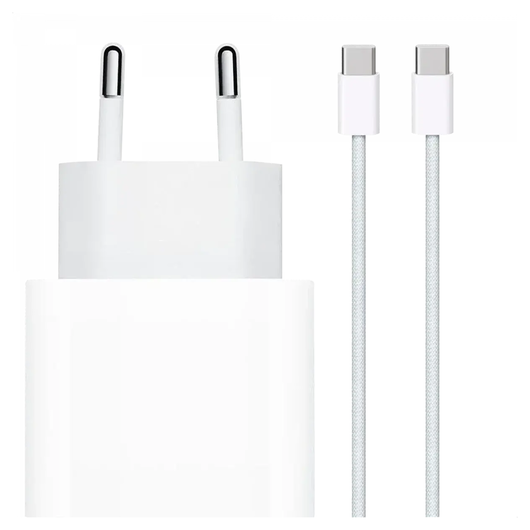 Originele Apple 20W USB-C Oplader met Geweven USB-C Kabel 1 Meter Wit afbeelding 1