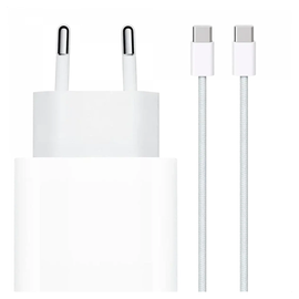 Originele Apple 20W USB-C Oplader met Geweven USB-C Kabel 1 Meter Wit