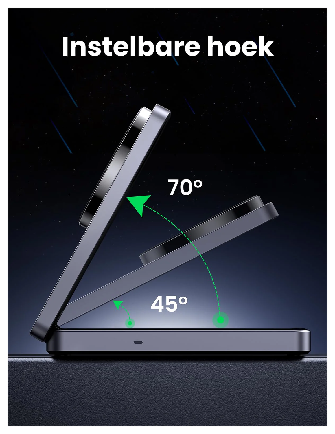 UGREEN MagFlow Qi2 2-in-1 15W Draadloze MagSafe Oplader Smartphone & AirPods afbeelding 5