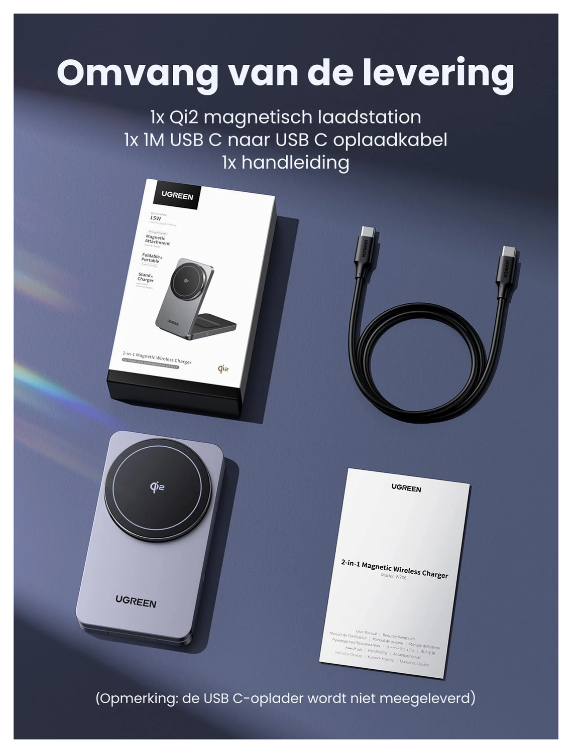 UGREEN MagFlow Qi2 2-in-1 15W Draadloze MagSafe Oplader Smartphone & AirPods afbeelding 9