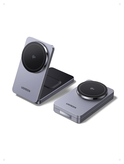 UGREEN MagFlow Qi2 2-in-1 15W Draadloze MagSafe Oplader Smartphone & AirPods afbeelding 11