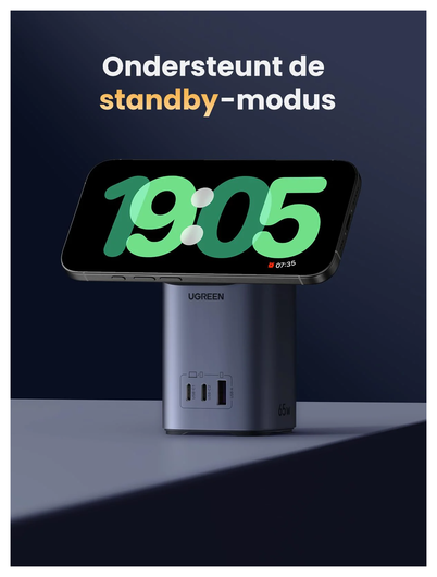 UGREEN Nexode 65W 4-in-1 GaN Qi2 Oplader met MagSafe Opladen 15W afbeelding 5