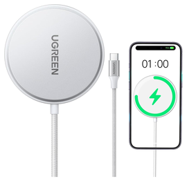 UGREEN Qi2 15W Draadloze Magnetische MagSafe Oplader Wit afbeelding