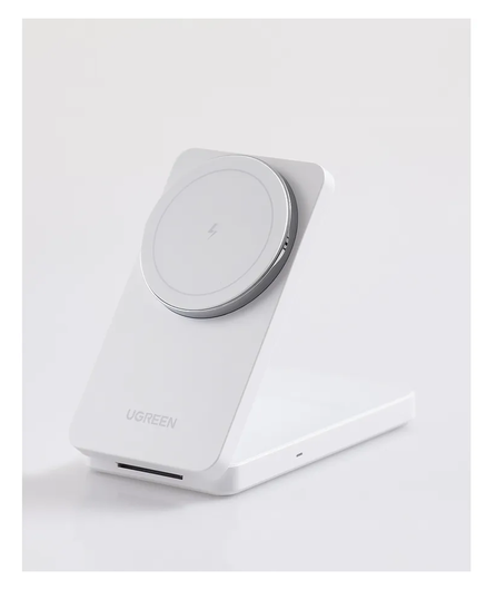 UGREEN 2-in-1 20W Draadloze MagSafe Oplader Smartphone & AirPods Wit afbeelding 3