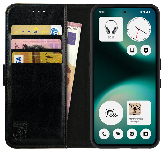 Rosso Element Nothing Phone (3a) Lite Hoesje Book Case Wallet Zwart afbeelding 1