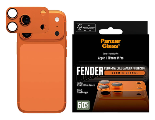 PanzerGlass Fender iPhone 17 Pro Camera Lens Protector Tempered Glass Oranje afbeelding 4