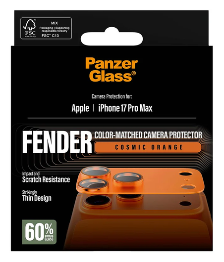 PanzerGlass Fender iPhone 17 Pro Max Camera Lens Protector Tempered Glass Oranje afbeelding 4
