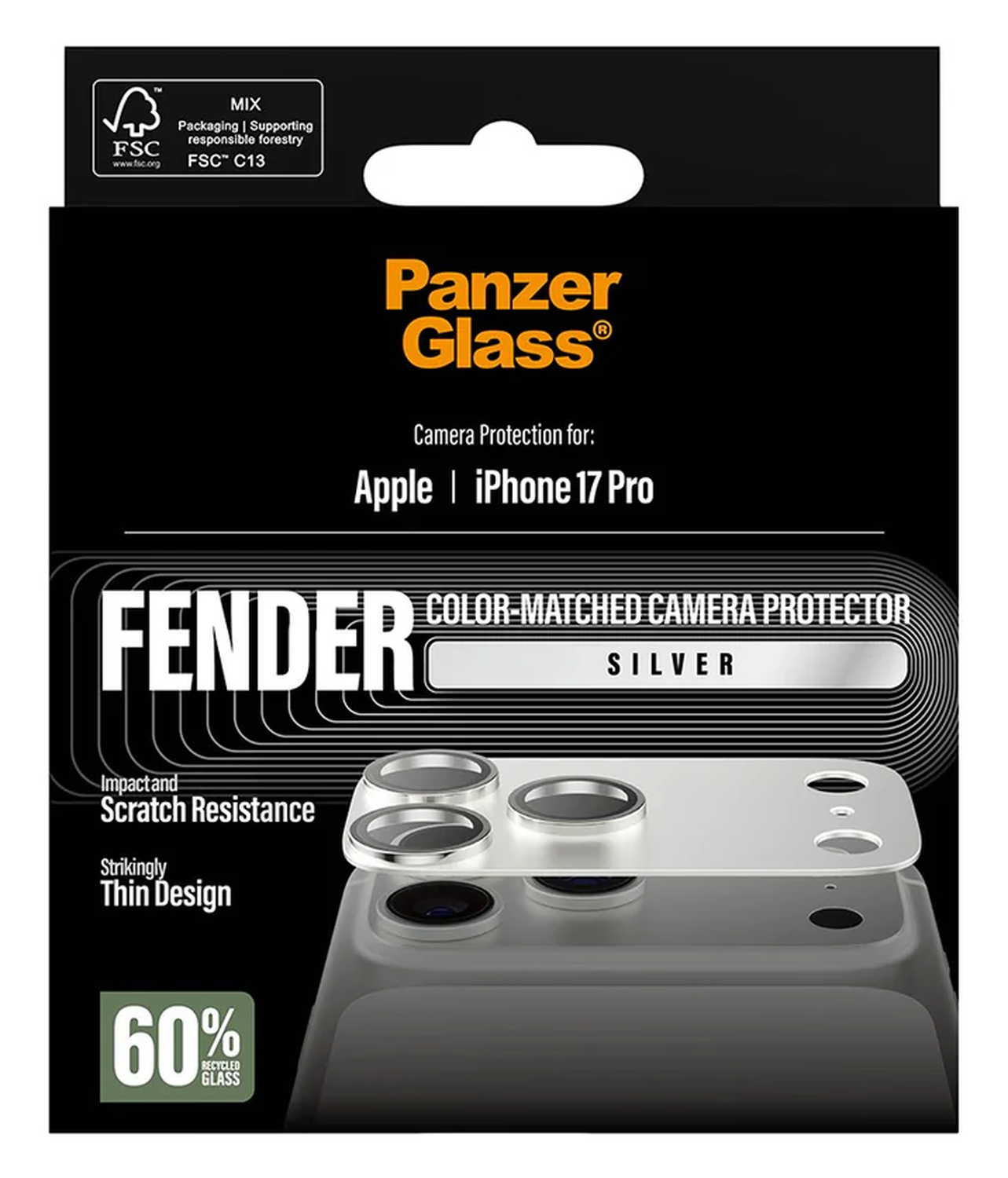 PanzerGlass Fender iPhone 17 Pro Camera Lens Protector Tempered Glass Zilver afbeelding 5