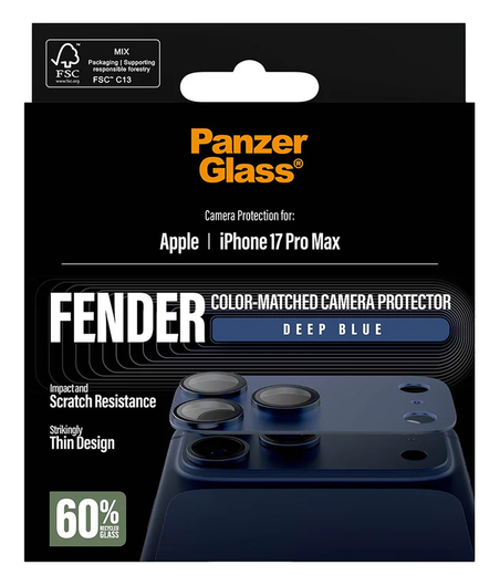 PanzerGlass Fender iPhone 17 Pro Max Camera Lens Protector Tempered Glass Blauw afbeelding 4