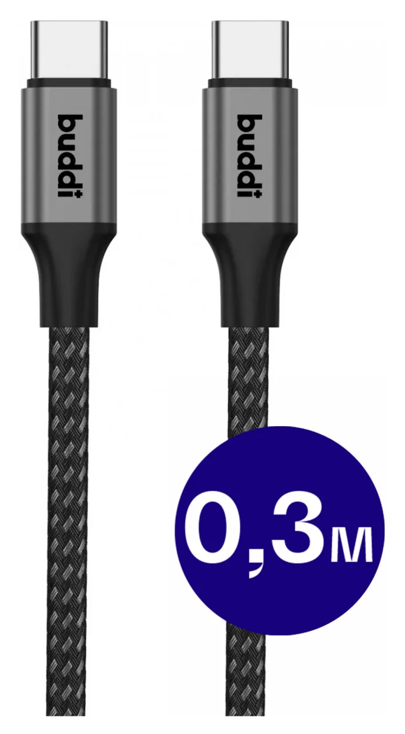 Buddi Go Compacte Powerbank 5.000 mAh met Buddi Flex 30cm USB-C Kabel 60W Zwart afbeelding 3