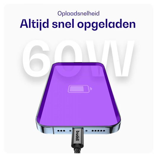 Buddi Go Compacte Powerbank 5.000 mAh met Buddi Flex 30cm USB-C Kabel 60W Zwart afbeelding 9