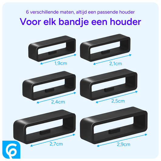SBG Horlogeband Lussen - Vervangende Smartwatch Houders Set (6 Stuks) Zwart afbeelding 5