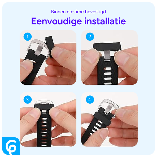 SBG Horlogeband Lussen - Vervangende Smartwatch Houders Set (6 Stuks) Zwart afbeelding 6