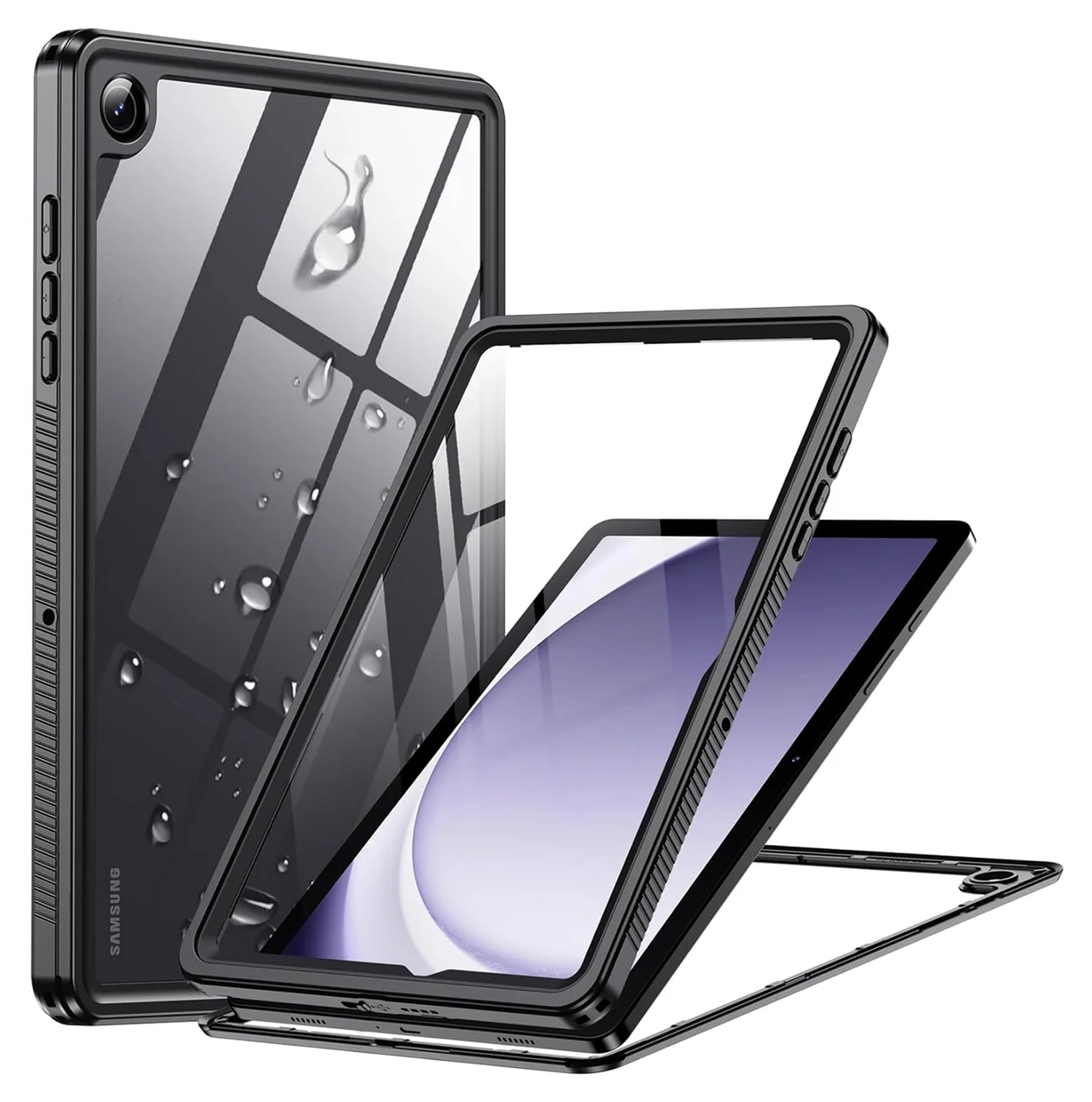 Samsung Galaxy Tab A11 Plus Hoes Waterdicht Full Protect Cover IP68 Zwart afbeelding 1