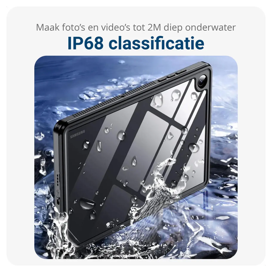 Samsung Galaxy Tab A11 Plus Hoes Waterdicht Full Protect Cover IP68 Zwart afbeelding 5