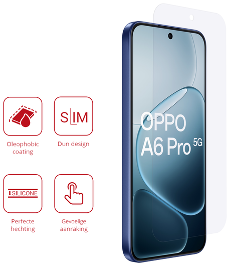 Rosso Oppo A6 Pro Screen Protector Case Friendly Folie Duo Pack afbeelding 2