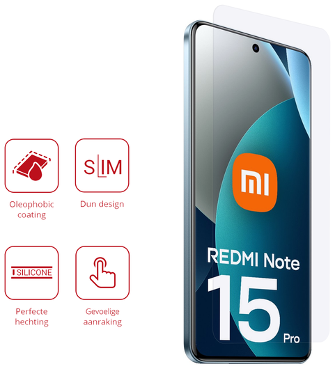 Rosso Xiaomi Redmi Note 15 Pro 5G Screen Protector Case Friendly Folie Duo Pack afbeelding 2
