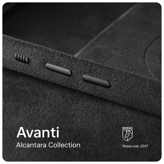 Rosso Avanti Apple iPhone 17 Hoesje Alcantara MagSafe Back Cover Blauw afbeelding 9