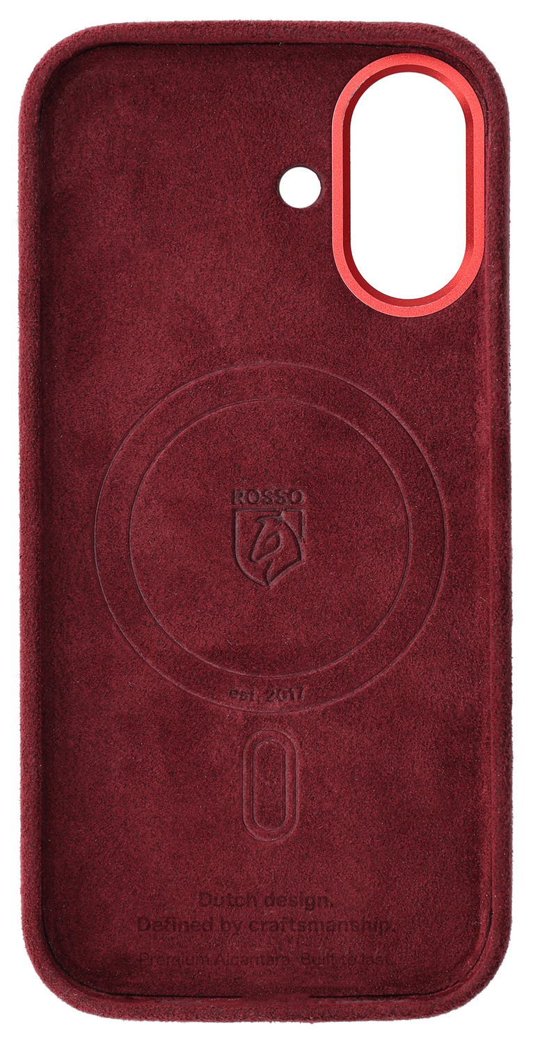Rosso Avanti Apple iPhone 17 Hoesje Alcantara MagSafe Back Cover Burgundy afbeelding 7