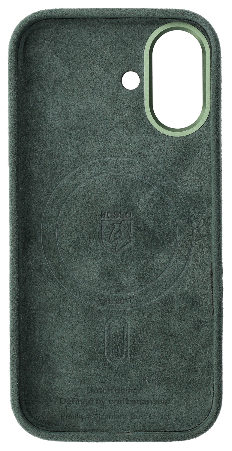 Rosso Avanti Apple iPhone 17 Hoesje Alcantara MagSafe Back Cover Groen afbeelding 7