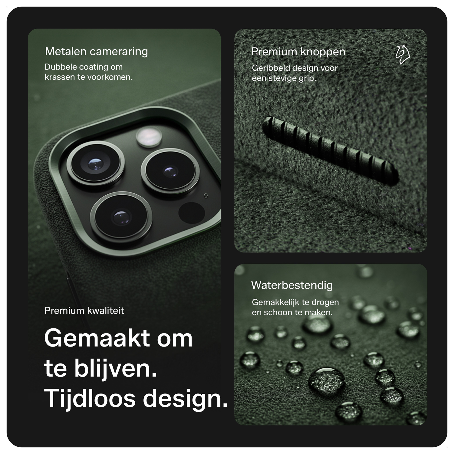 Rosso Avanti Apple iPhone 17 Hoesje Alcantara MagSafe Back Cover Groen afbeelding 3