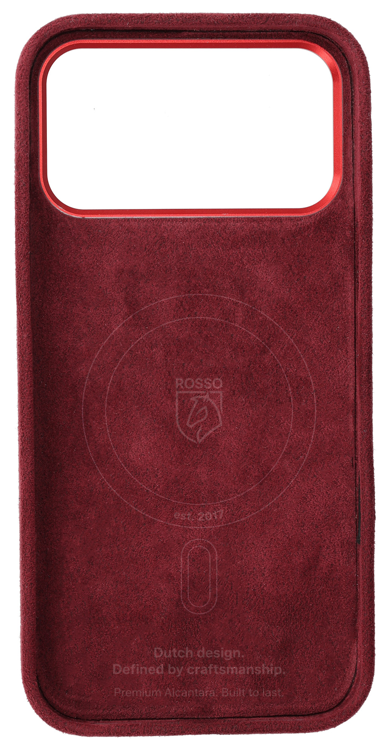 Rosso Avanti Apple iPhone 17 Pro Hoesje Alcantara MagSafe Back Cover Burgundy afbeelding 7