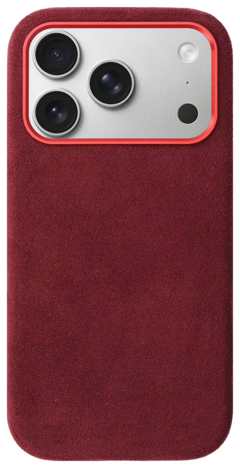 Rosso Avanti Apple iPhone 17 Pro Hoesje Alcantara MagSafe Back Cover Burgundy afbeelding 1