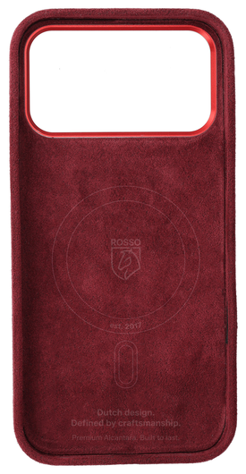 Rosso Avanti Apple iPhone 17 Pro Hoesje Alcantara MagSafe Back Cover Burgundy afbeelding 7
