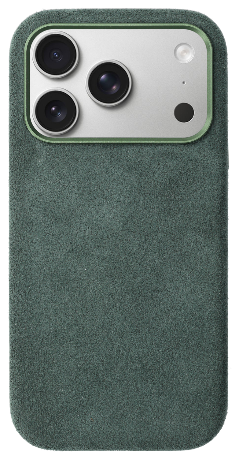 Rosso Avanti Apple iPhone 17 Pro Hoesje Alcantara MagSafe Back Cover Groen afbeelding 1