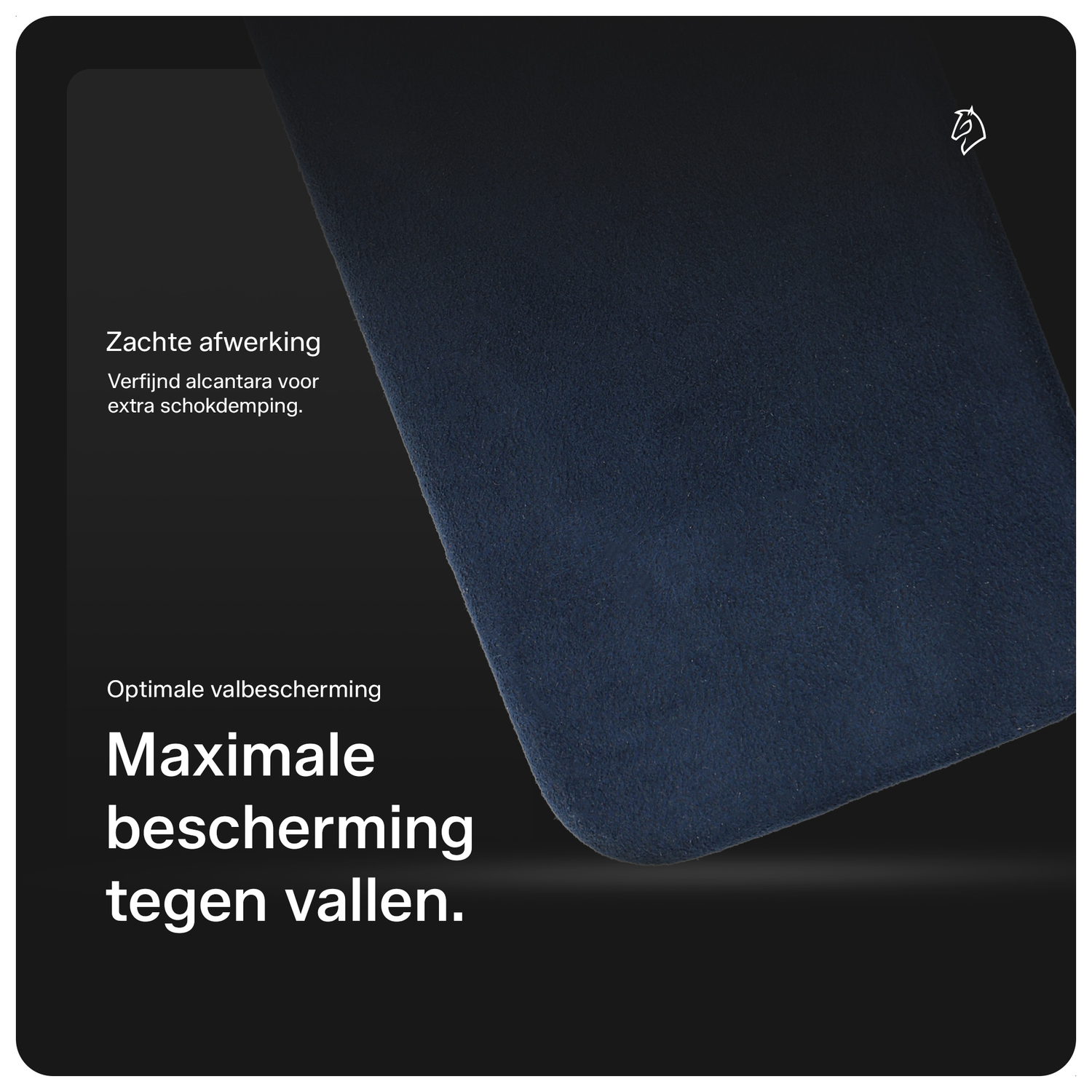 Rosso Avanti iPhone 17 Pro Max Hoesje Alcantara MagSafe Back Cover Blauw afbeelding 4